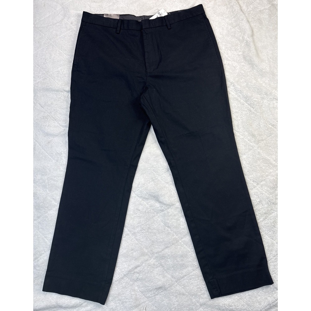 NWT Banana Republic Pants Mens 36x30 Black 100% Cotton Aiden Chino Slim Straight